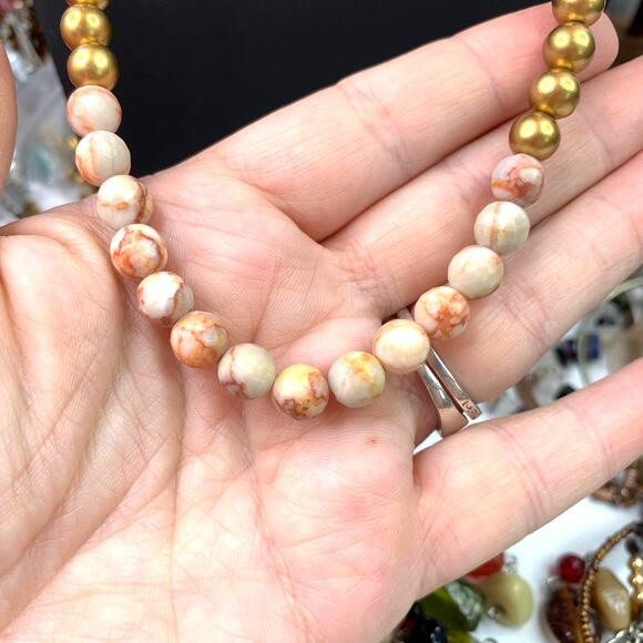 Artisan Red Jasper & Carnelian Beaded Necklace 28-35" - Picture 4 of 9